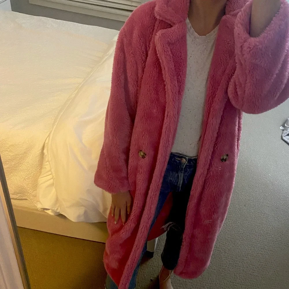 Storets Hot Pink Faux Fur Coat - Picture 1 of 5